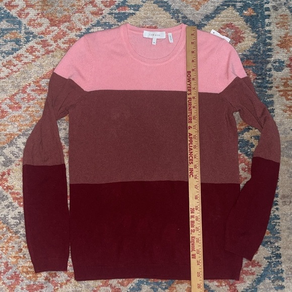 Lark and Ro 100 Cashmere Sweater Pink Block Color Size medium Holiday ! - Picture 3 of 6